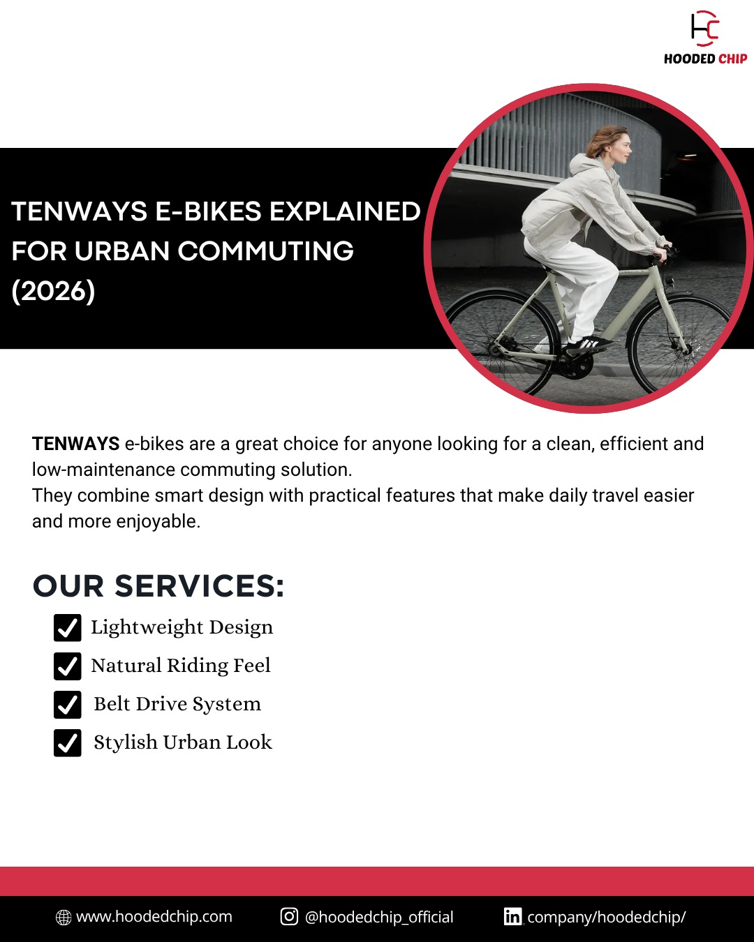 Smarter commuting starts here
Discover why TENWAYS e-bikes are becoming a top choice for urban riders in 2026 smooth, efficient and built for city life.
.
.
.
for more visit us at:
www.hoodedchip.com

#tenways #hoodedchip #electricbike #urbancommuting #ebikelife #cityride #smartmobility #ecotransport