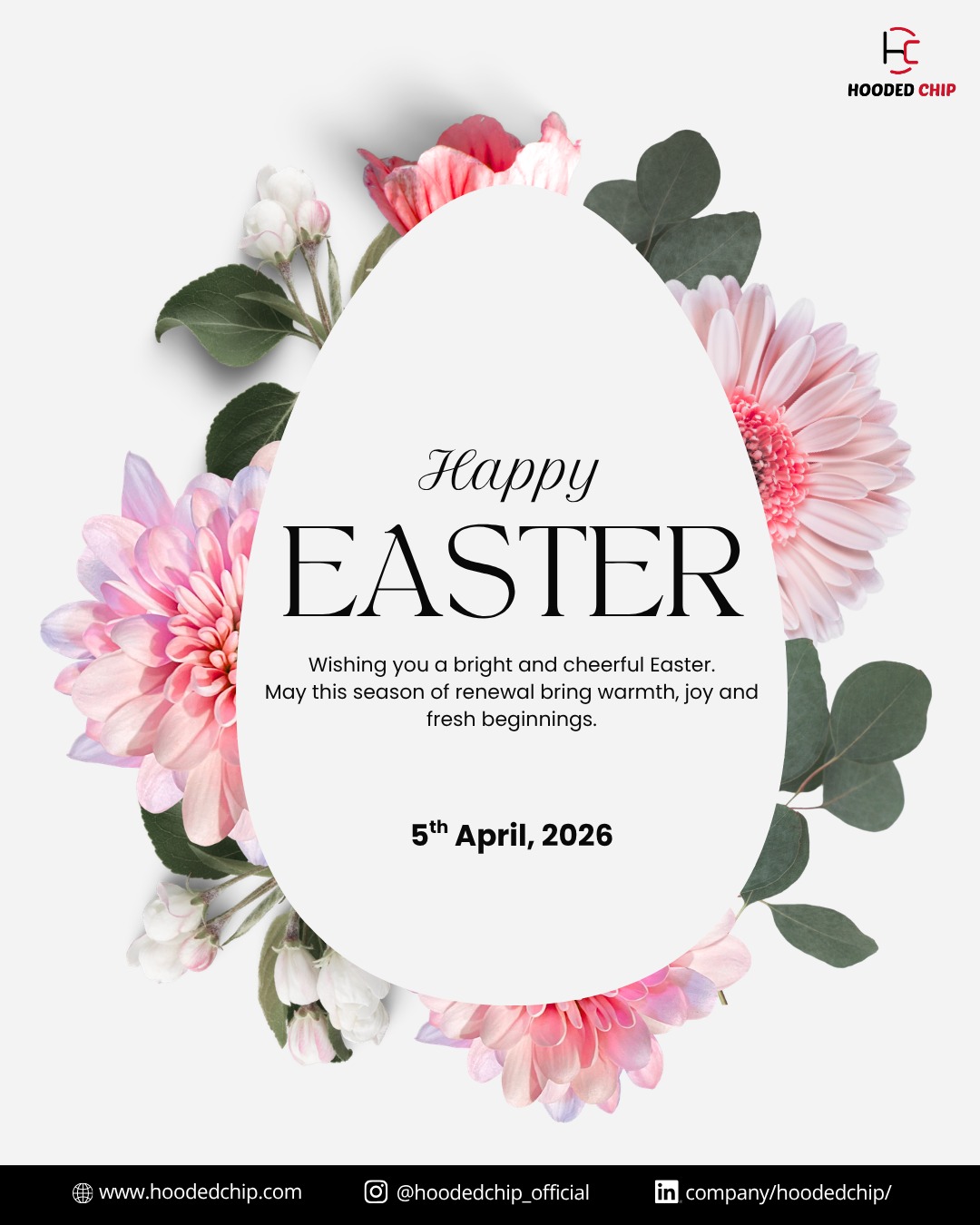 Wishing you a bright and cheerful Easter May this season bring warmth, happiness and fresh beginnings.
.
.
.
for more visit us at:
www.hoodedchip.com

#happyeaster #eastervibes #springseason #newbeginnings #positivity