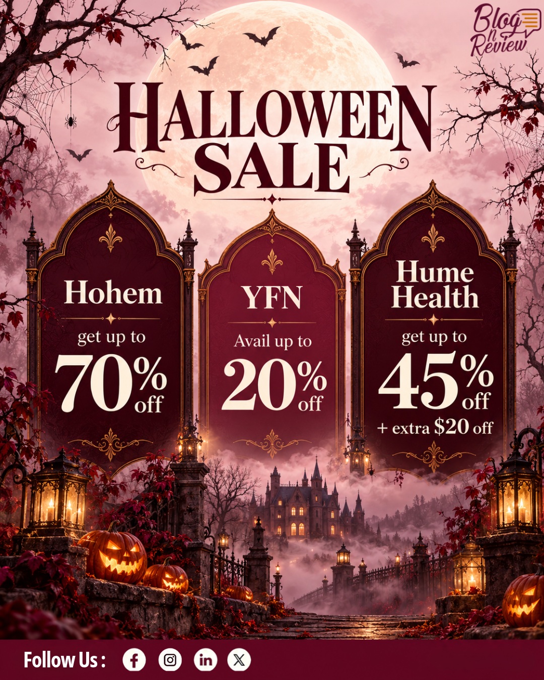 Halloween Sale: Spooky Savings Are Here!

Get ready for Halloween with exciting deals from BlognReview. Explore these limited time offers and enjoy fantastic savings on your favorite brands.

Hohem: Up to 70% off

YFN: Up to 20% off

HumeHealth: Up to 45% off + an extra $20 off

Don’t miss out on these spooky season savings! Shop your favorites and make the most of these incredible Halloween deals with BlognReview.

#blognreview #halloweensale #halloweendeals #hohem #yfn #humehealth #seasonalsavings #onlineshopping