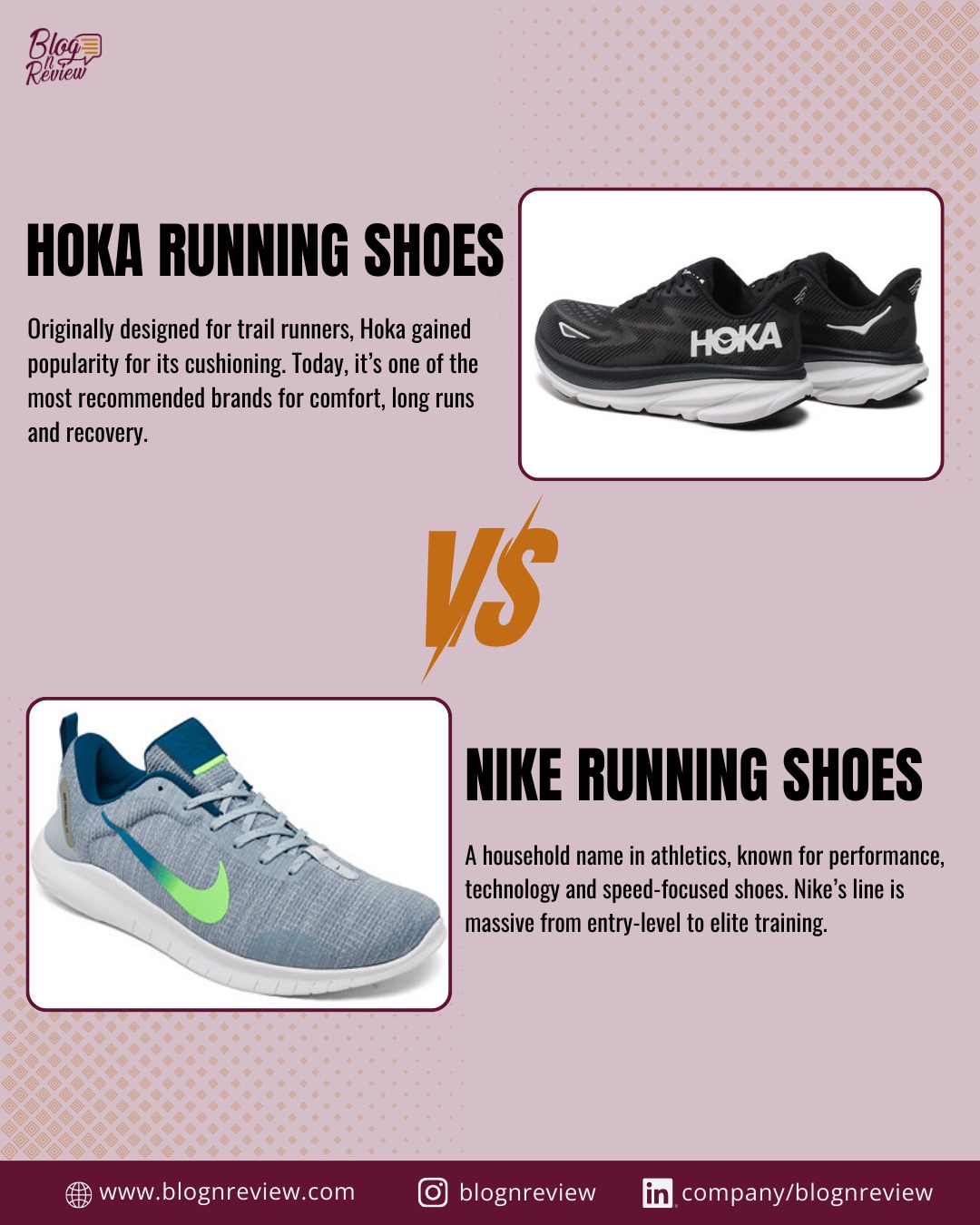 Hoka vs Nike which running shoe brand truly performs better for daily runners? We compare comfort, cushioning, durability and everyday performance so you can run smarter.
.
.
.
For more visit us at:
www.blognreview.com

#hokarunning #nikerunning #runningshoes #dailyrunner #runnerlife #blognreview #shoecomparison #runsmart #fitnessgear