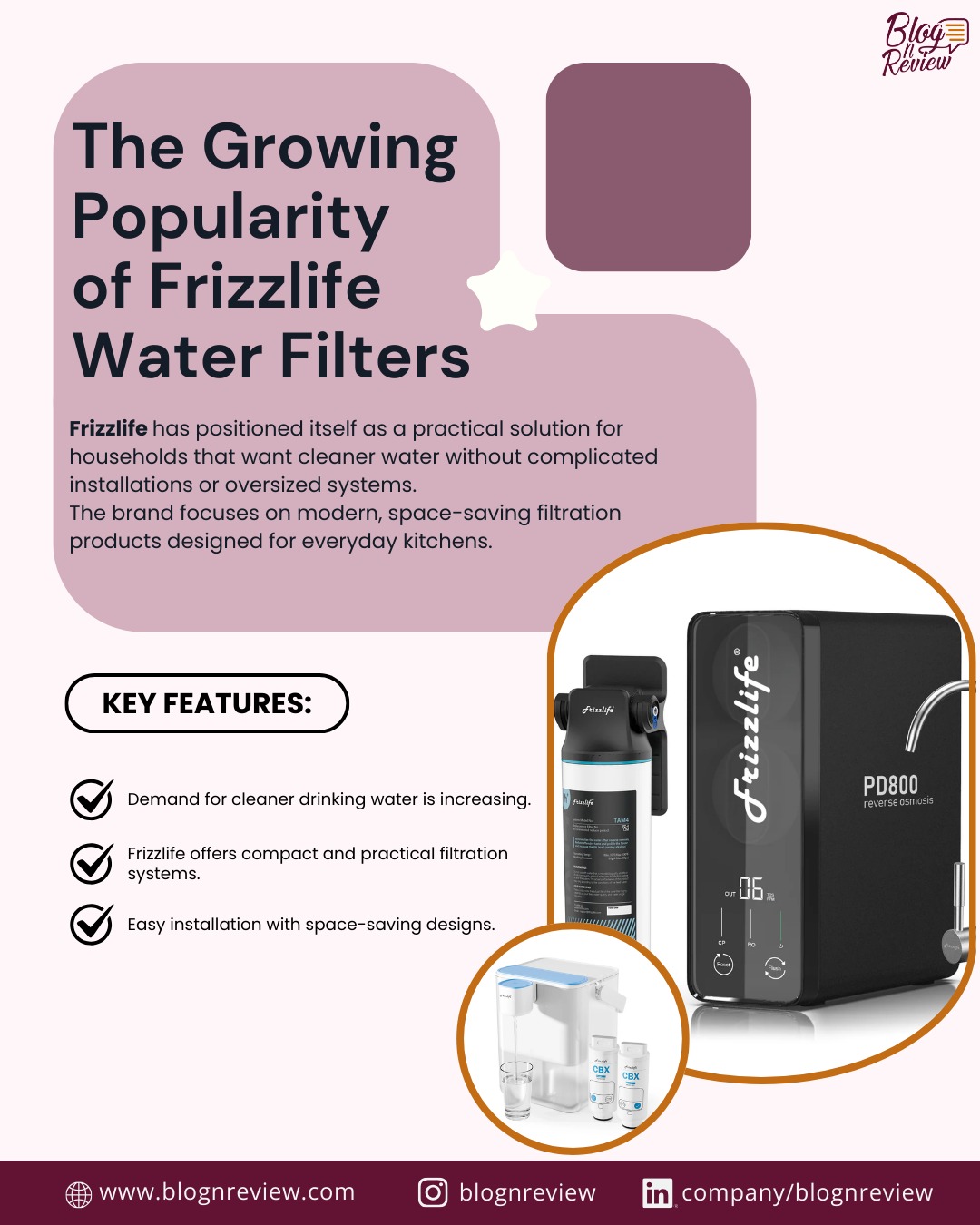 Cleaner water, smarter living 
More homeowners are choosing Frizzlife water filtration systems for better-tasting, cleaner drinking water at home.
.
.
.
for more visit us at:
www.blognreview.com

#frizzlife #blognreview #cleandrinkingwater #waterfiltration #healthyhome #purewater #homeupgrade #waterquality